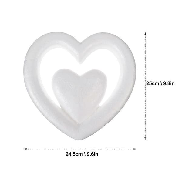 DIY Hjärtformade modelleringsskum-pyssel för bröllopsdekoration 2-pack