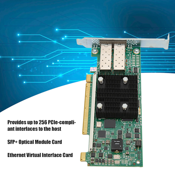 Ethernet-gränssnittskort 2-portars Ethernet Virtual Interface Card SFP+ optisk modul kort PCI Express 10Gb nätverksadapter
