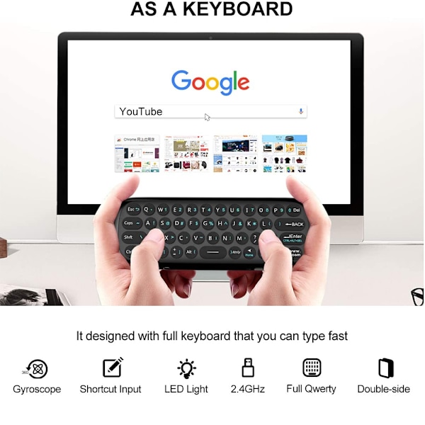 Universell TV-fjärrkontroll Air Mouse, trådlöst tangentbord Fly Mouse