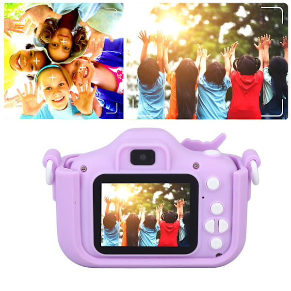 Kids Camera Cute Dual Lens Auto Focus Photography Video Recording Gaming Music Digital Camera Toy Purple