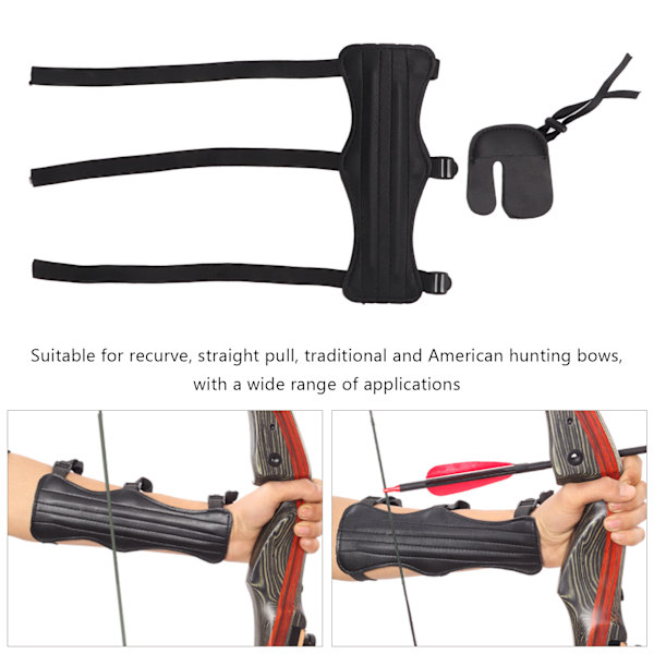 Bueskydning Arm Beskyttere Dobbelt Lag Syning Mikrofiber Læder PU Materiale Sort Fortykket Beskyttende Dæksel til Recurve
