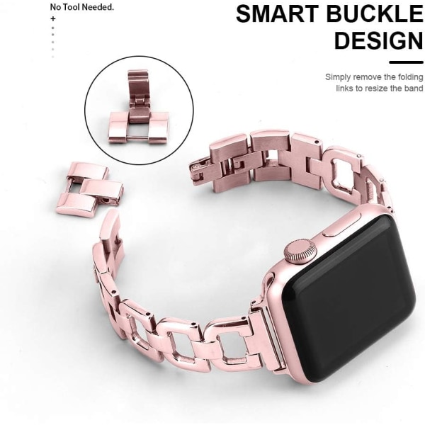Rostfritt stålband kompatibelt Apple Watch Band 38mm 40mm