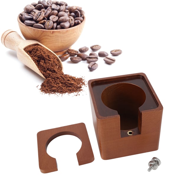 Universal kaffekvernholder i tre for mattrygghet, tamperstativ for kaffefilter, 51 mm, 53 mm, 54 mm portafilter