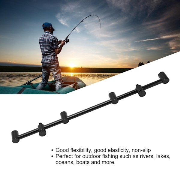 Fiske Stang Pod Stativ Holder Aluminium Legering Fiske Stang Pod Stativ Tværstang Beslag Grej (4 Hoveder 45cm Beslag 4 Hoved)
