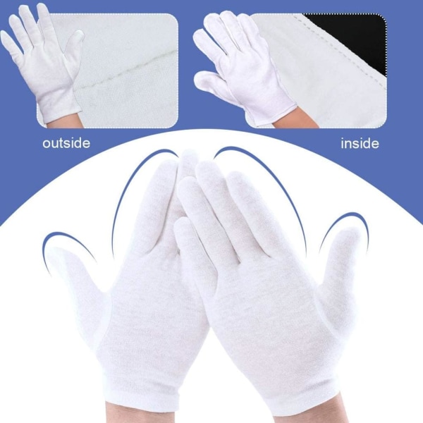 Baumwollhandschuhe Weiß, 14 Paar Baumwolle Handschuhe, Care Schutz