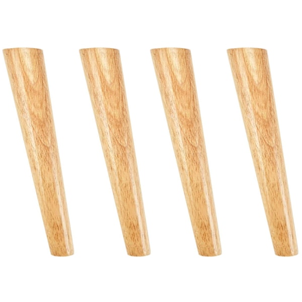 4-pack möbelfötter i trä, möbelben i ekfärg för stolar, skåp och soffor, med skruvar och filtglid