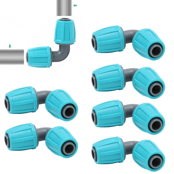 10 kpl 16 mm lukittava piikkiyhdistin PE 90° kyynärpääletku liitos puutarha maatalouden tippukasteluliitin