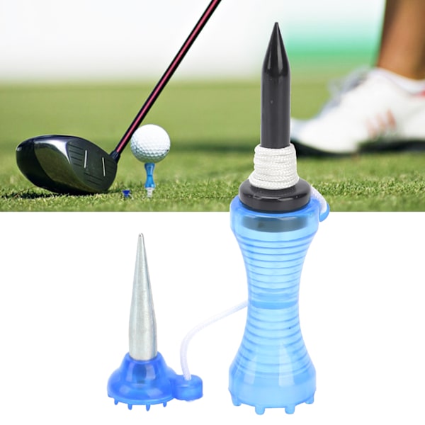 Golfträning Tee Set Återanvändbar Bollhållare för Driving Range och Träningsmatta Blå