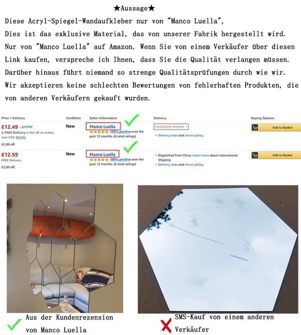 12 stycken 3D spegelplattor, spegel, hexagon, sovrum vardagsrum