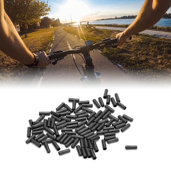 100pcs Brake Cable Ends Black Plastic Housing Ferrule Bike Cable End Caps for 5mm Diameter Brake Wire Tube