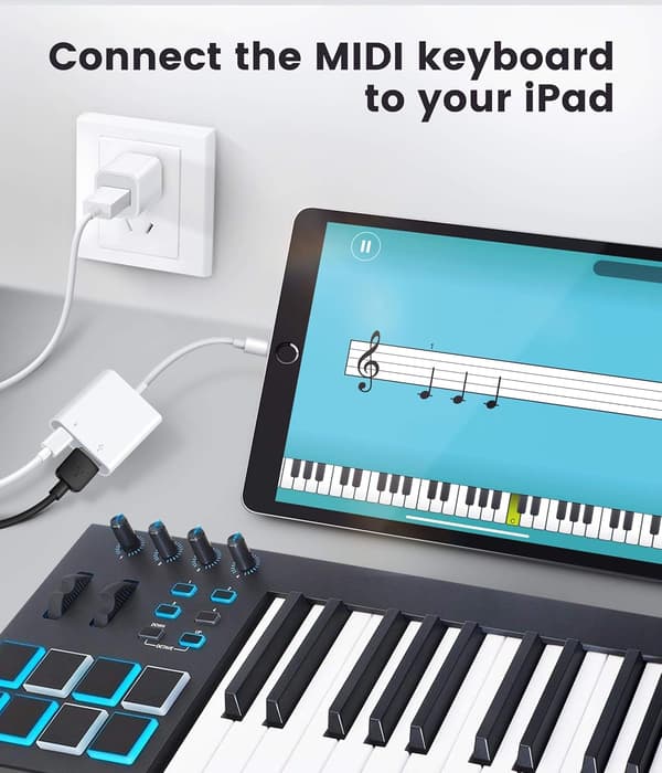 Adapter Data 2-i-1 OTG Adapterkabel. USB-adapter til iPhone/iPad, LᎥghtnᎥng til USB hun OTG-adapter, USB3 til iPad-adapter med opladning