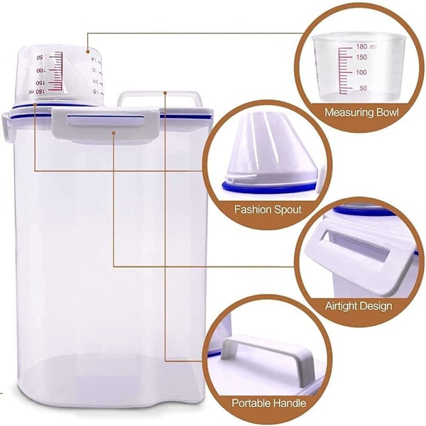 Smart Förvaringslösning för Köket, Risbehållare för Kylskåp med Lufttät Design och BPA-fri Plast, För Att Hålla Din Mat Fräsch Med Stil (2L)