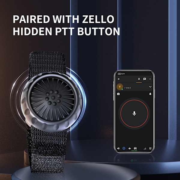 Trådlös PTT-knapp Bluetooth 5.0 IP67 Vattentät Trådlös PTT-knapp Switch för Zello för IOS för Android