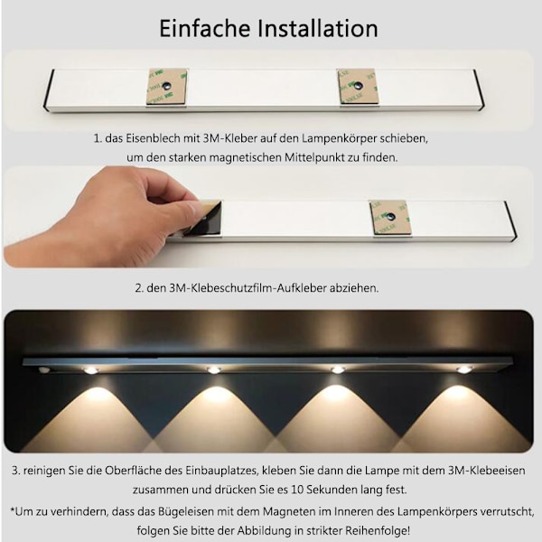 Smart Bänkbelysning, Fullt Dimningsområde, Högpresterande LED, Enkel Installation med Inbyggda Magneter, 4000K Naturligt Ljus för Kök,