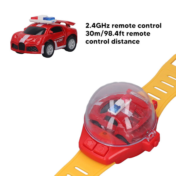 Mini RC-autokellolelut 2.4 GHz Cartoon Cute USB-latauskello Kaukosäädin Autolelu Pojille Tytöille Lahjat Punainen