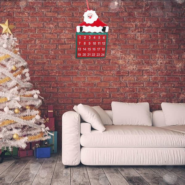 Julkalender hängande tomte, ren och snögubbe för nedräkning 2 st