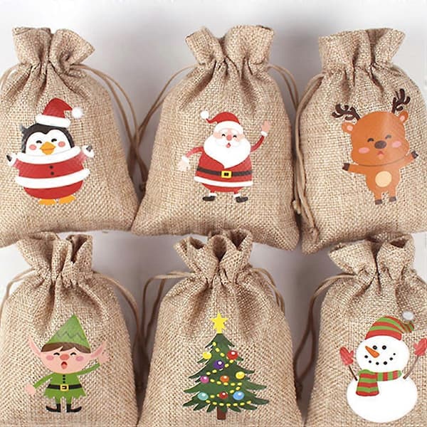 Jule-adventskalender gaveposer for nedtelling, 72-delt sett