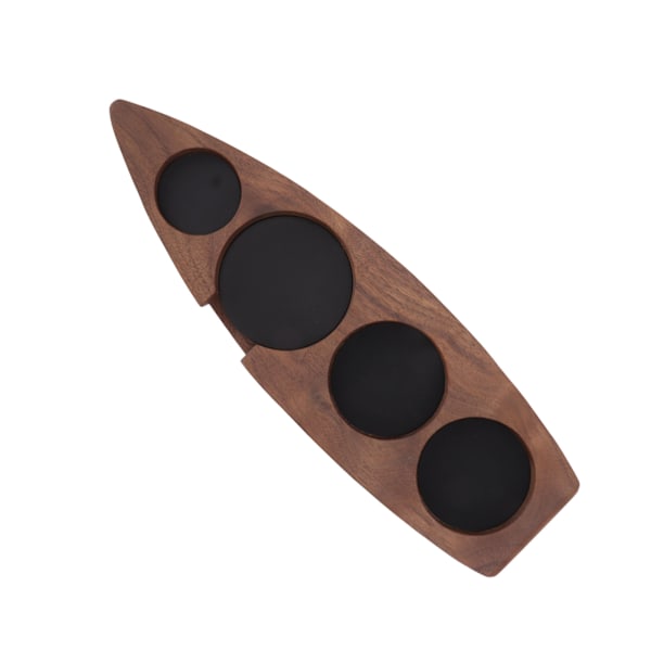 Veneen muotoinen kahvin tamppausteline, pähkinäpuusta valmistettu kahvinjakeluteline, teline kahviloille, länsimaisille ravintoloille, baareille, perhekeittiöille, 53 mm