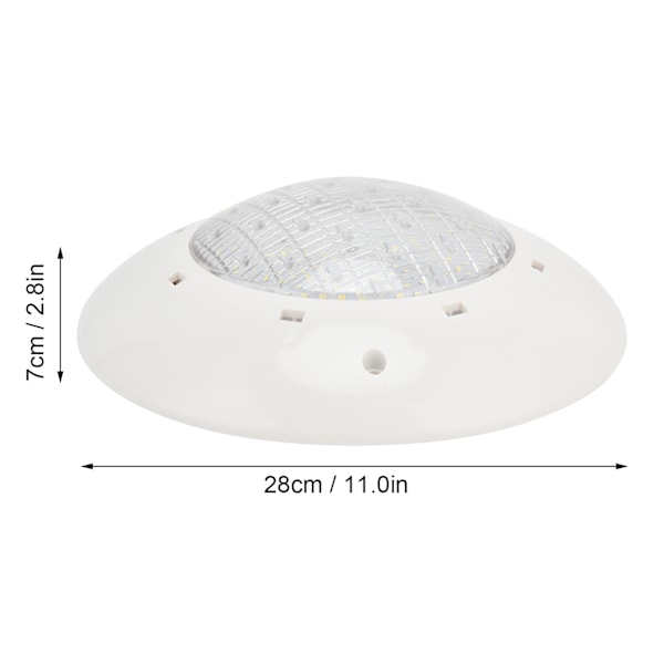 LED undervannslys IP68 vanntett plast veggmontert svømmebassenglampe AC12V varmt lys (25W 2500LM)