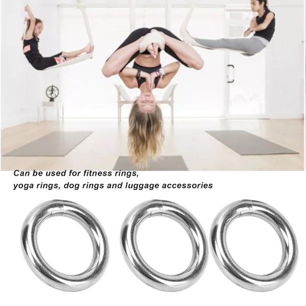 7 stk. Metal O-ring Vandtæt Rustfri 304 Rustfrit Stål Stærk Belastningsbærende Sømløs Svejset Rund O-ring 8x35mm