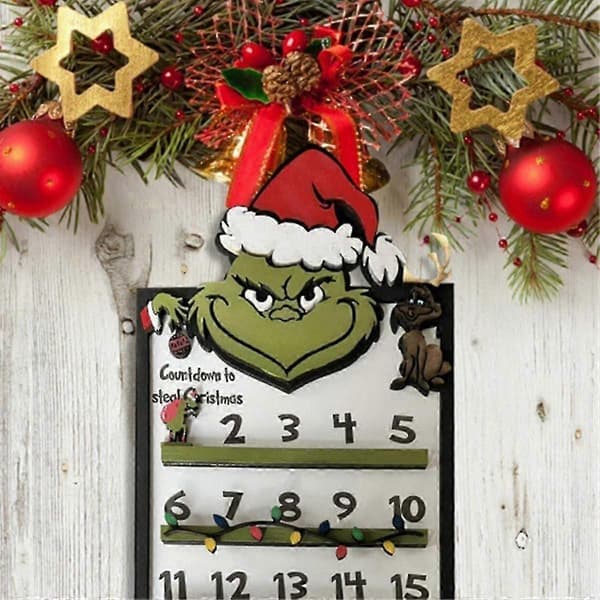 Grinch julekalender i tre – 3D-nedtelling til jul som veggdekorasjon