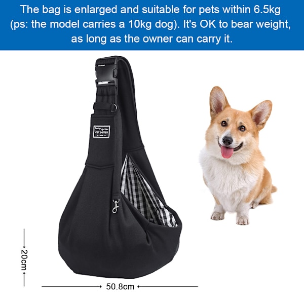 Hundeveske for små hunder, håndfri, pustende, reversibel