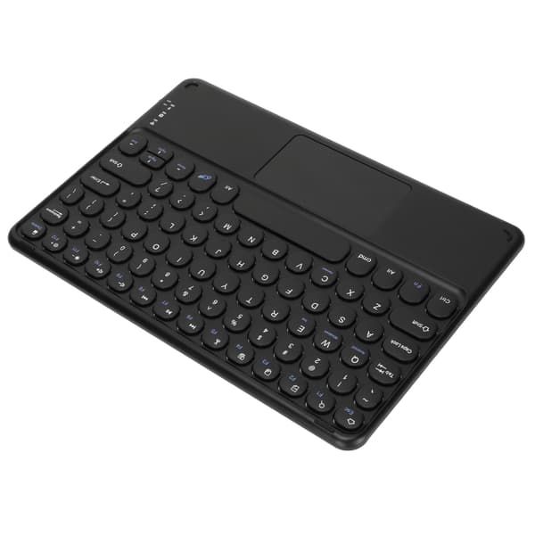 Genopladeligt trådløst tastatur med touchpad, bærbar og lydløs skrivning, Bluetooth-forbindelse til Windows, OS X, IOS, Android (10 tommer, sort)