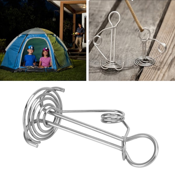 4 stk. Markiseanker Tau Strammere Dekkanker Peg Spiral Teltstifter for Camping Båt Fotturer