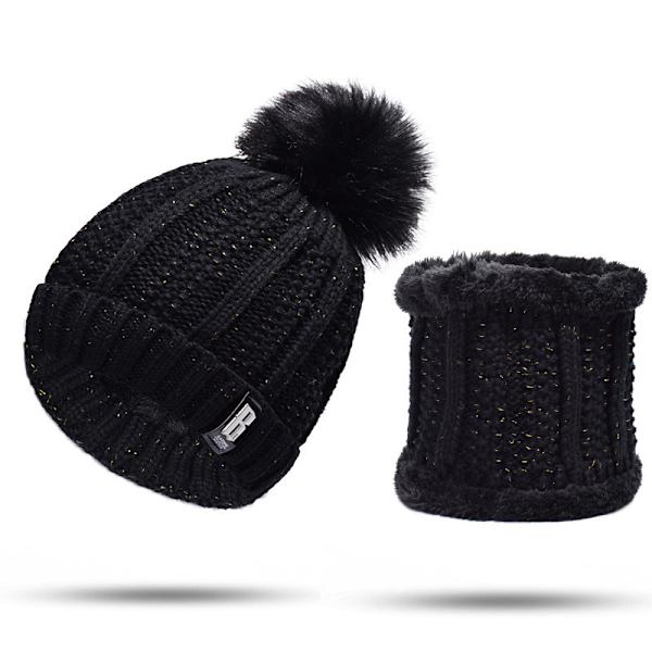 Trendy varm strikket hue med fleeceforing - efterår/vinter - eksklusivt design