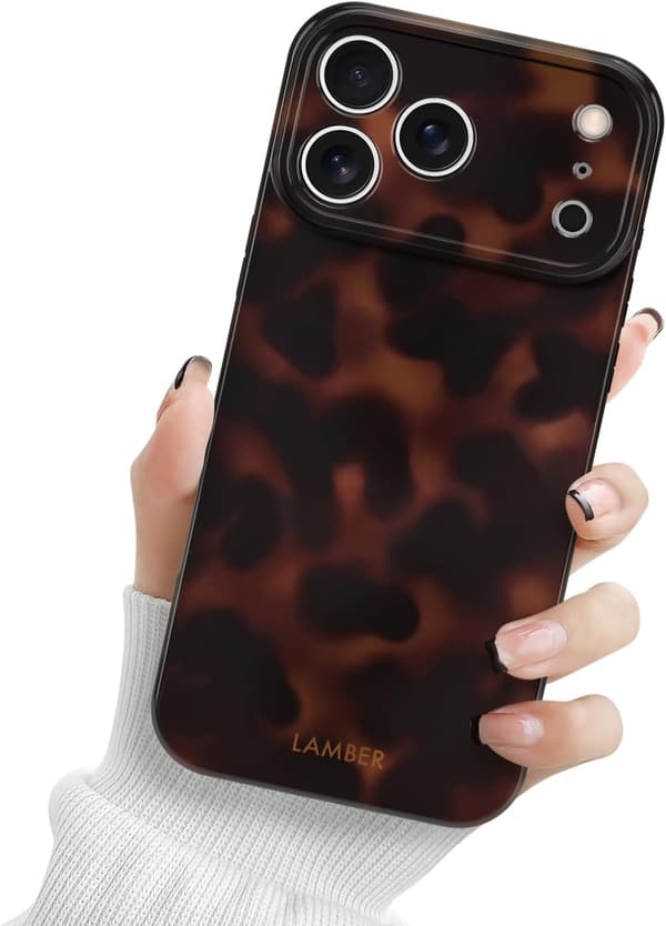 iPhone 17 Pro Max-deksel med skilpadde-leopardmønster og støtdempende TPU-kant iPhone 17 Pro Max