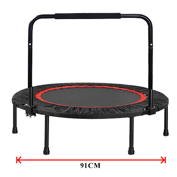 Sports trampoline for barn og voksne, innendørs, sammenleggbar, trenings-trampoline med armlener, bungee-trampoline