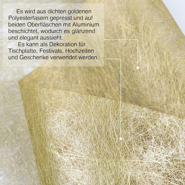 Elegant Guld Bordslöpare, Återanvändbart Dekorativt Tyg för Lyxig Lyster, Högkvalitativ Polyester, Perfekt för Bröllop, Jul och Mer, 30Cm X