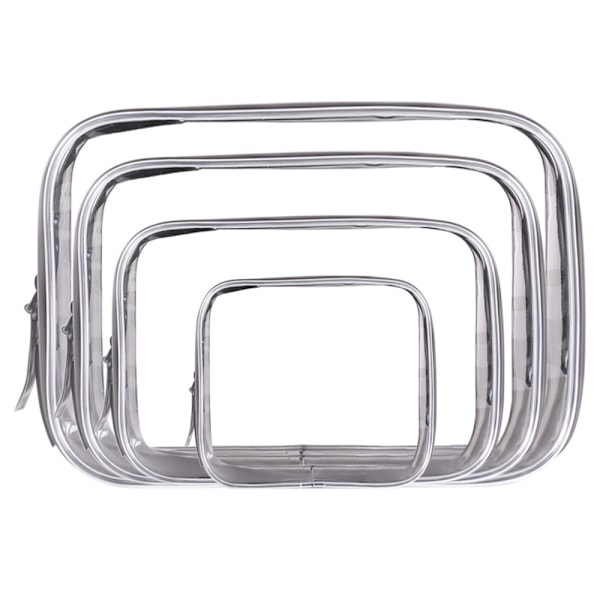 Transparent PVC sminkväska set 4 st i 4 storlekar bärbar