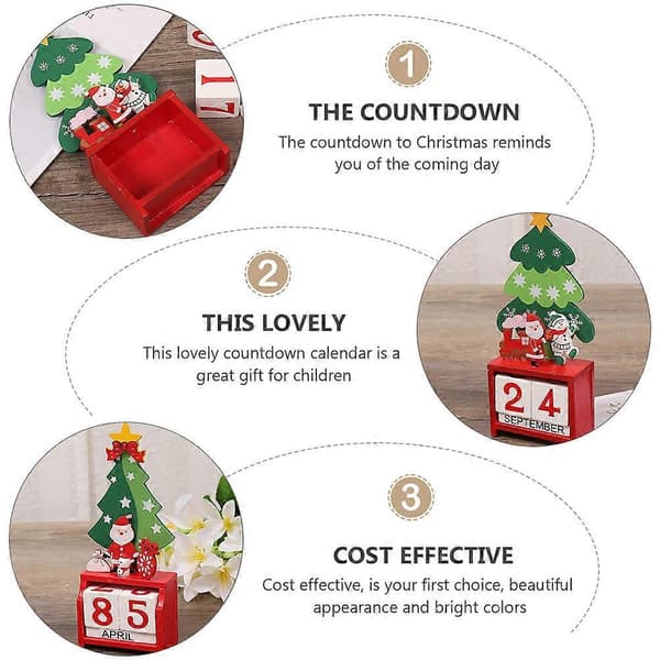 Adventskalender i tre til dekorasjon, 2 stk. assorterte