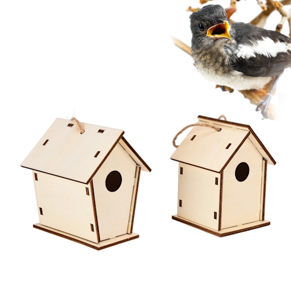 Bird House DIY Creative Painting Coloring Wooden Bird House Children's Crafts Decoration