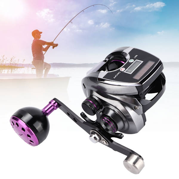 Vandtæt digitalt display baitcasting hjul 8.0:1 hastighedsforhold 18+1 leje nummer fiskehjulstæller (højre hånd)