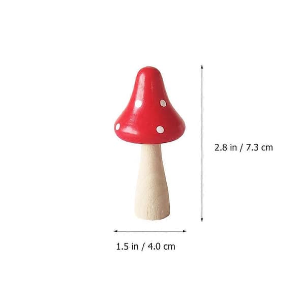 Röd träsvamp-dekoration för DIY-heminredning, 10-pack