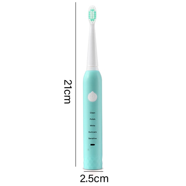 Elektrisk tandbørste for voksne, genopladelig sonisk tandbørste, USB