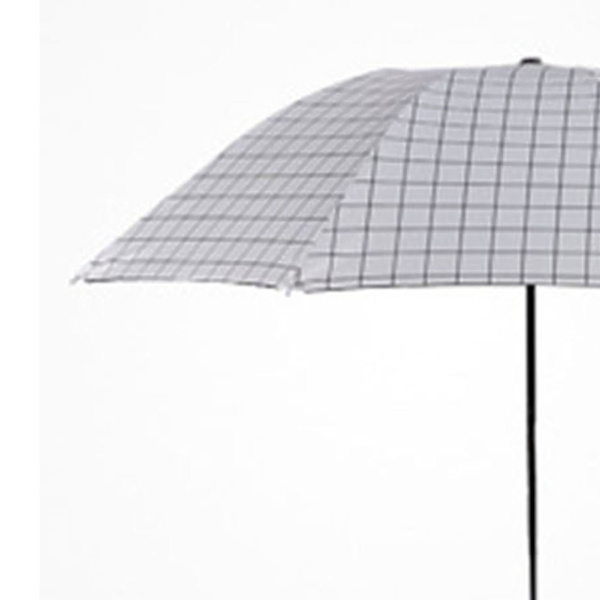 Bärbart Paraply Tri Fold 8 Ribbor Regn Sol Dubbel Användning Vindtätt Vikbart Rutmönstrat Paraply för Utomhusresor Vit