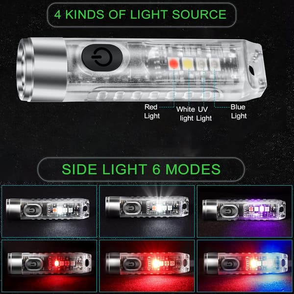 S11 Pieni Mini Tehokas Avaimenperän LED-Taskulamppu Type-C Latautuva