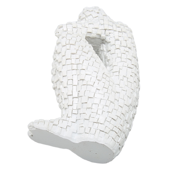 Abstrakt mosaik skulptur vit harts miljövänlig bokstöd funktion tänkare mosaik staty för sovrum hylla kontor