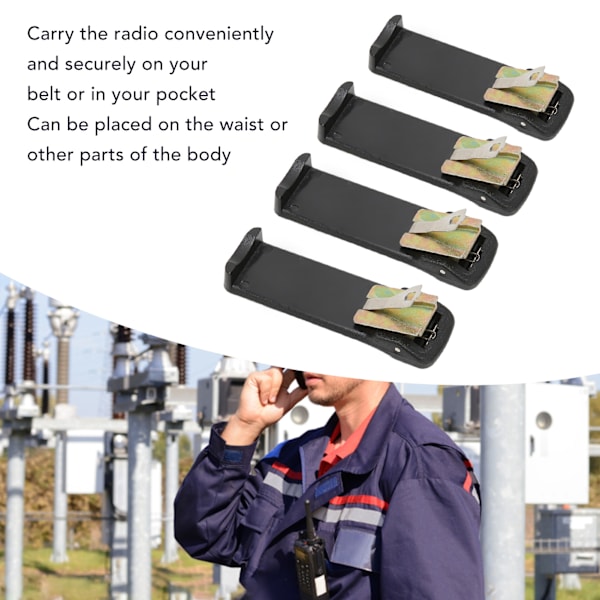 4 stk. radiobelteklips erstatning bærbar 2-veis radiobelteklips for Motorola HT1000 MT2000 MTS2000 MTX800 MTX900