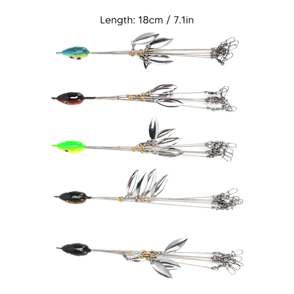 5 stk Lokkefiske Rigger Stål Paraply Fiske Bass Lokker Agnet 18cm 4 Bladet Fiske Rigger for Ferskvann Sjøvann