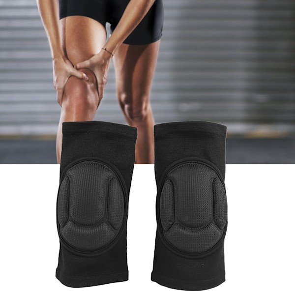 Sports Knee Brace Thickened Sponge Protective Elastic Breathable Knee Support Brace Sleeves for Running 2 Pairs S, Kids Use Black