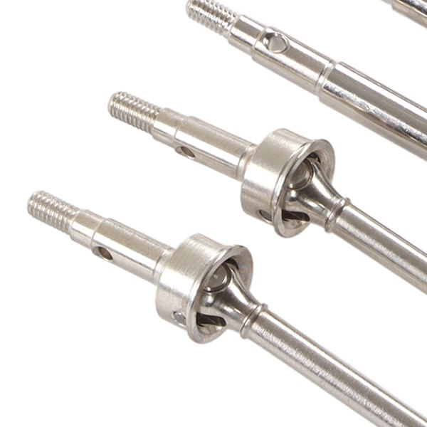 RC Front Rear Drive Shaft Replacement Steel RC CVD Axle med 8mm Messing Adapter for Traxxas 1/18 Bil Sølv