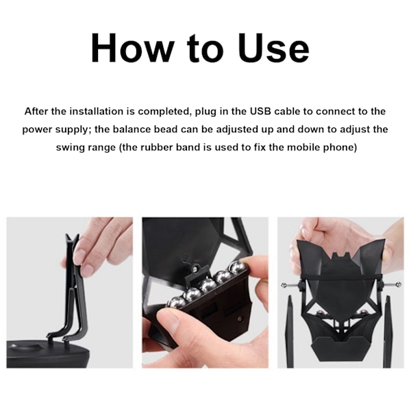 Stop Motion Stativ Shaker Automatisk Walker Mobiltelefon Gunga Stegräknare Hållare Dekoration