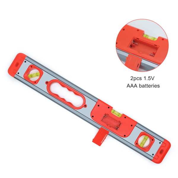 Digitalt nivå Aluminiumlegering 4x90 grader 2x180 grader Profesjonelt elektronisk digitalt nivå for måling Rød