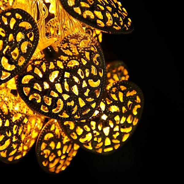 2,5 m 20 LED-lyskæde kærlighedsform juleferiefestlampe dekoration (gylden)
