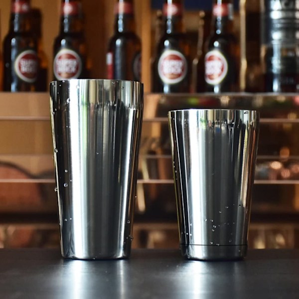 Cocktail shaker, rustfritt stål 600ml + 700ml for alle bartendere