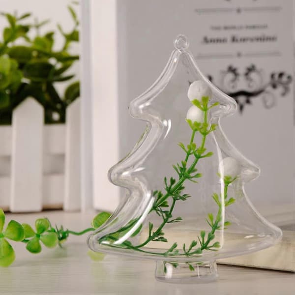 Gjennomsiktige juletrekuler i plast til dekorasjon 10 cm DIY-pynt
